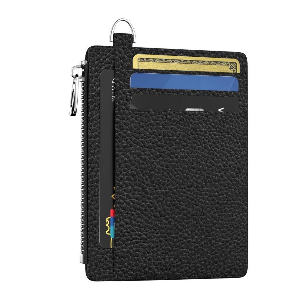 6861 Slim Wallet Credit Card Holder Black Minimalist RFID Blocking Small